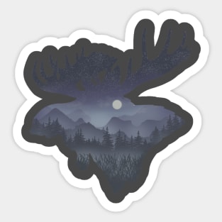 Mountain Moose Sticker